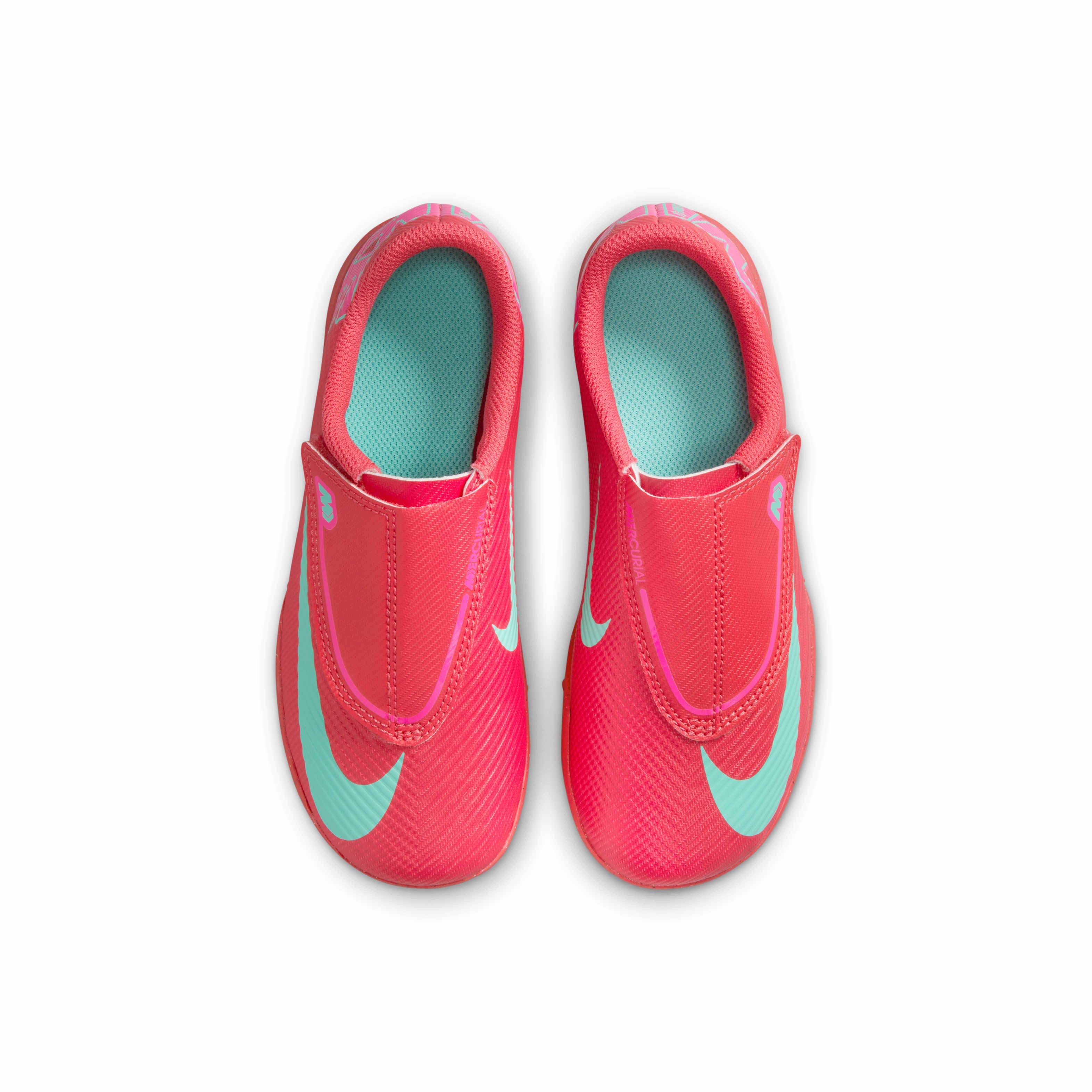 Nike Jr. Mercurial Vapor 16 Club Turf Preschool Kids' "Ember Glow/Aurora Green" Soccer Shoe