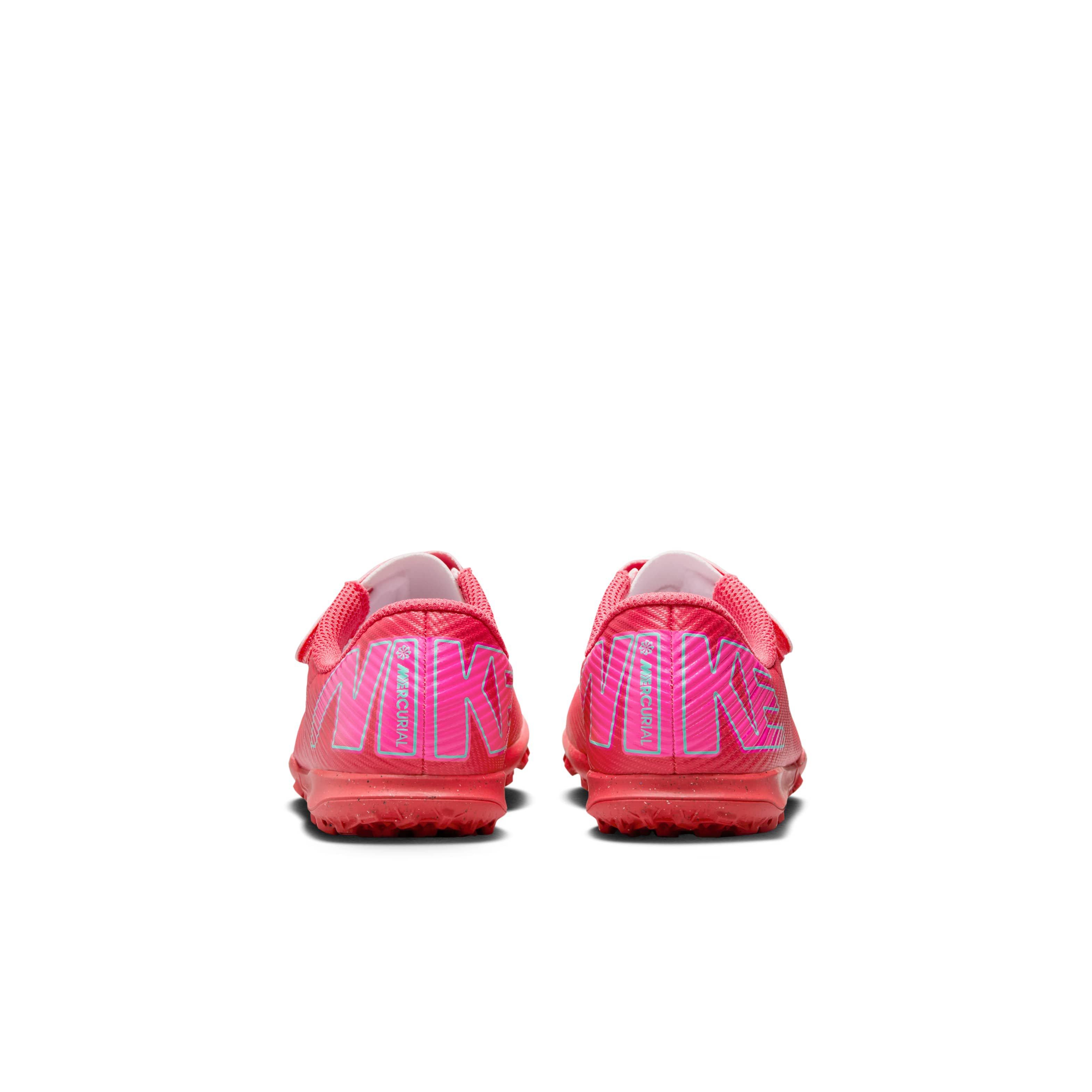 Nike Jr. Mercurial Vapor 16 Club Turf Preschool Kids' "Ember Glow/Aurora Green" Soccer Shoe
