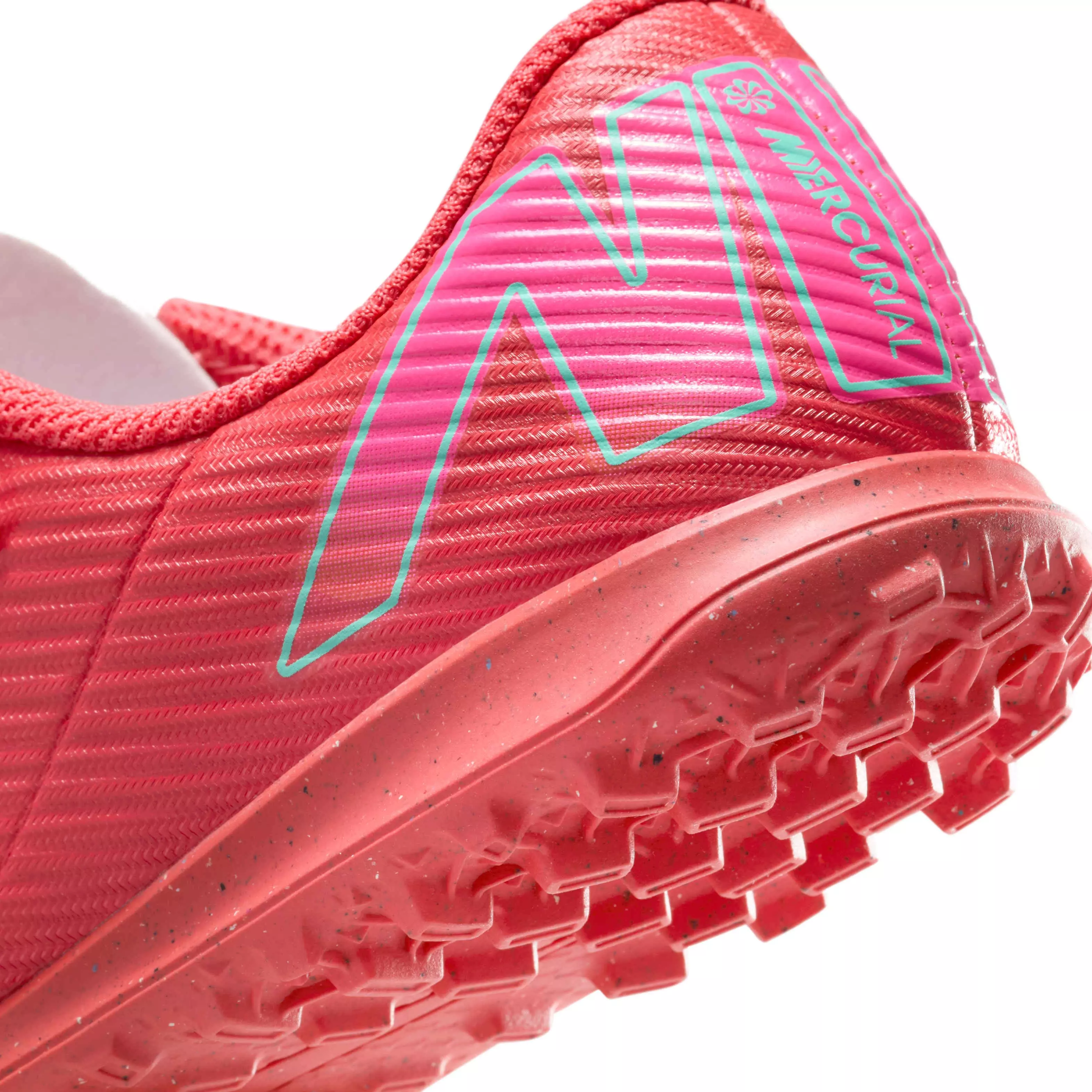 Nike Jr. Mercurial Vapor 16 Club Turf "Ember Glow/Aurora Green" Preschool Kids' Soccer Shoe - EMBER/GREEN