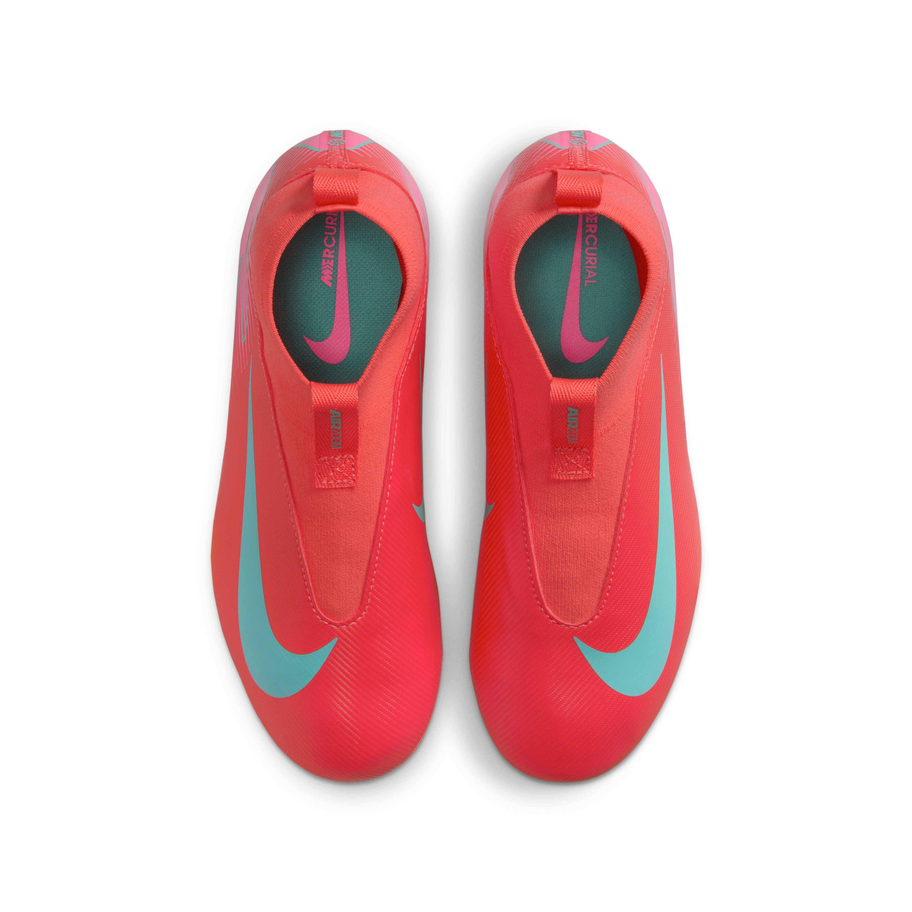 Nike Jr. Mercurial Superfly 10 Academy AG Grade School Kids' "Ember Glow/Aurora Green" Soccer Cleat