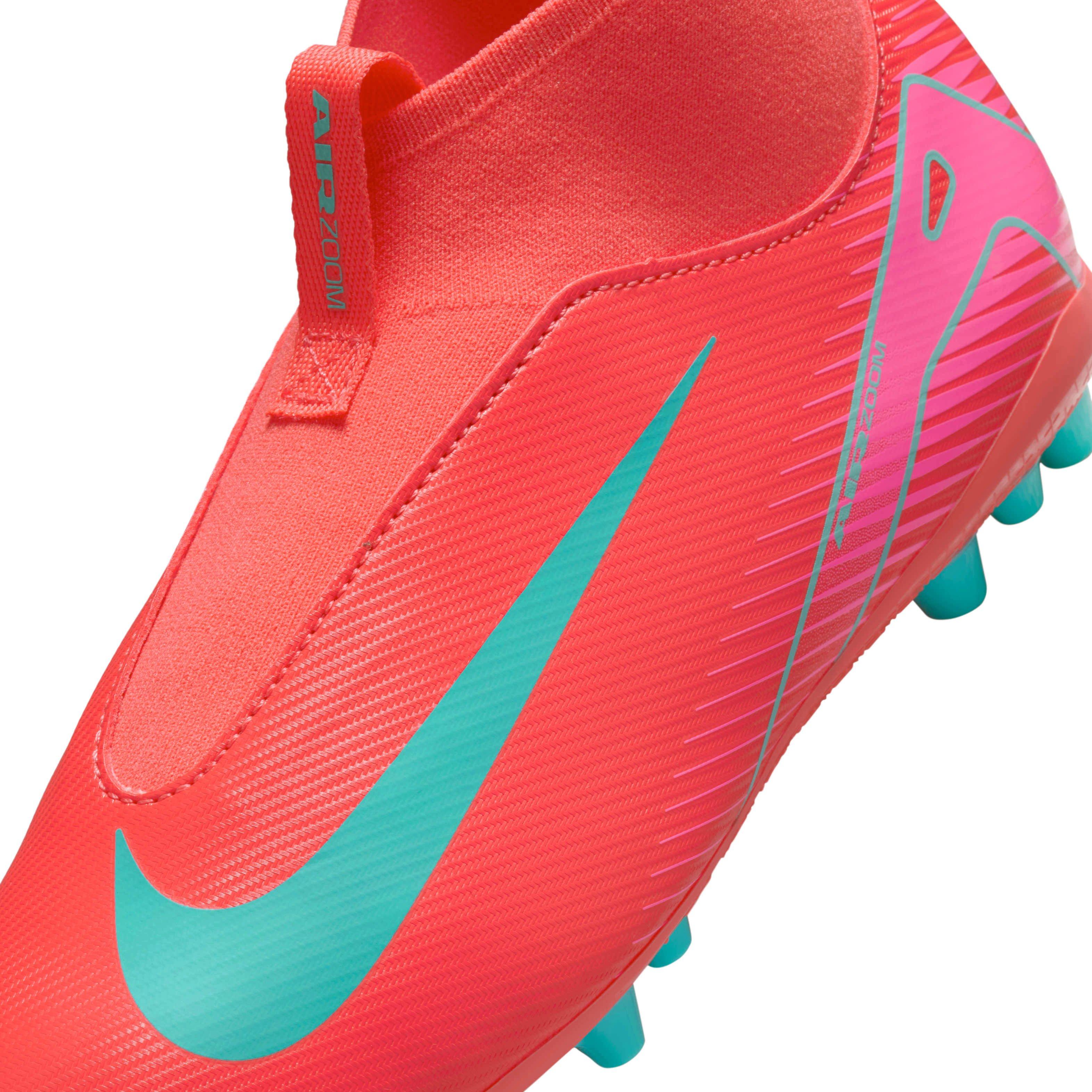 Nike Jr. Mercurial Superfly 10 Academy AG Grade School Kids' "Ember Glow/Aurora Green" Soccer Cleat