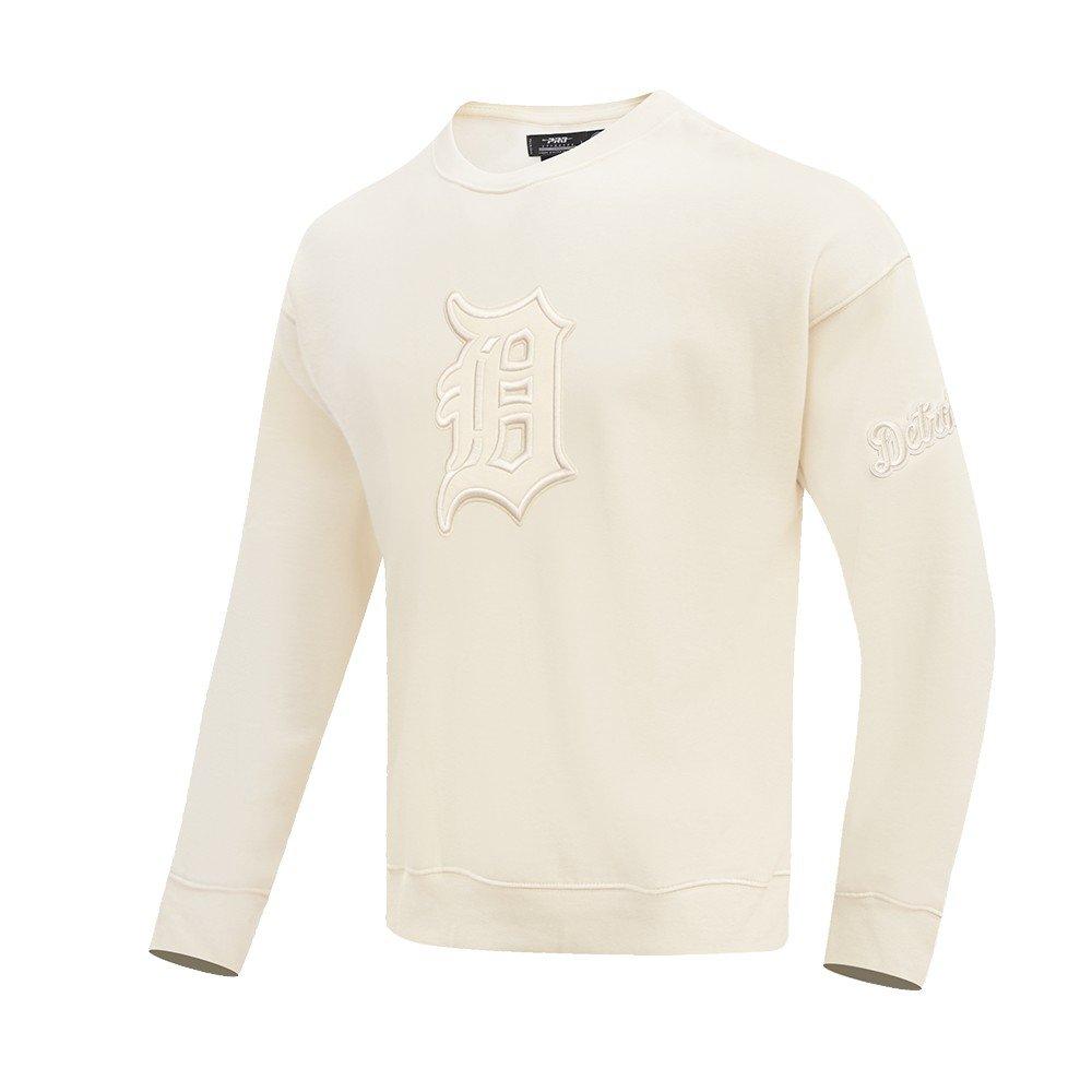 Pro Standard Men's MLB Detroit Tigers Neutral Drop Shoulder Crewneck Sweatshirt - Eggshell - EGGSHELL