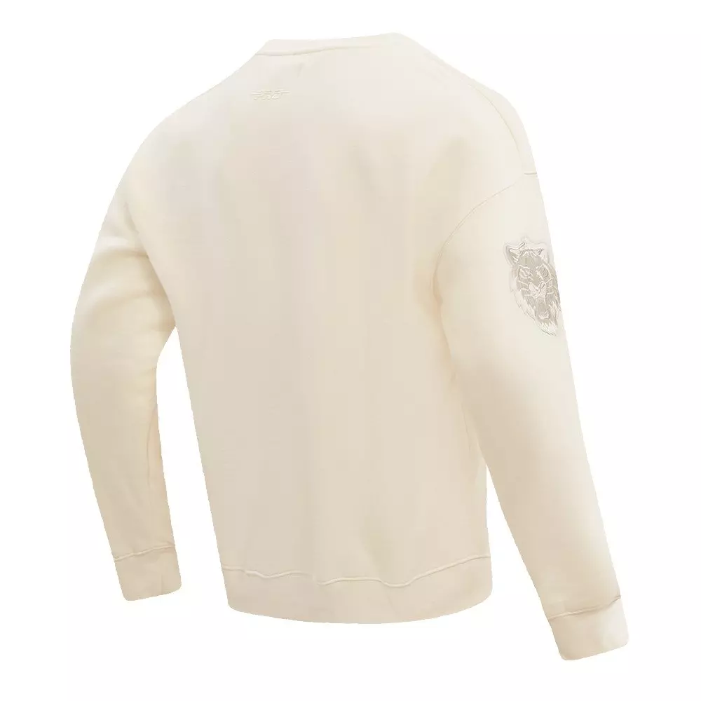 Pro Standard Men's MLB Detroit Tigers Neutral Drop Shoulder Crewneck Sweatshirt - Eggshell - EGGSHELL