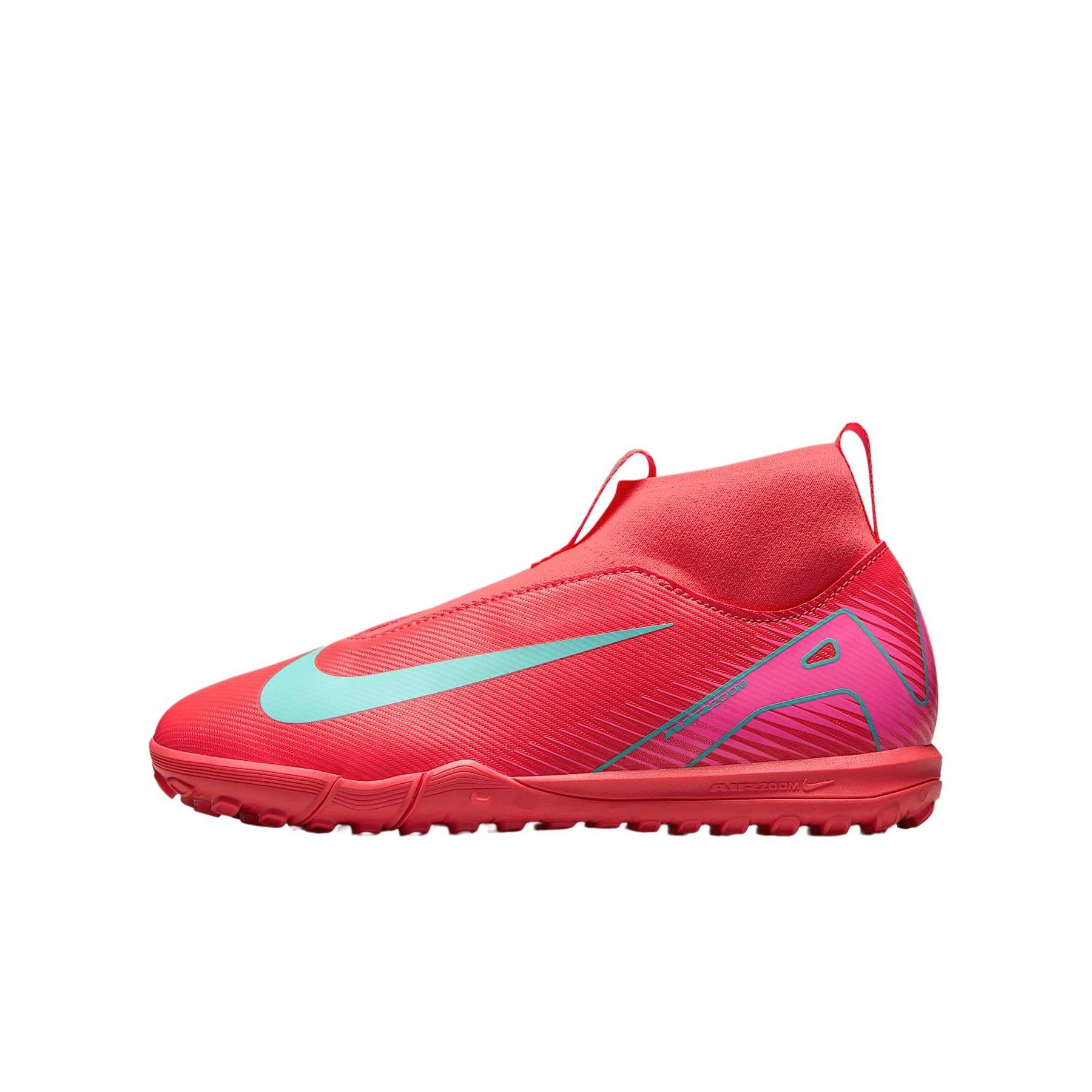 Nike Jr. Mercurial Superfly 10 Academy Turf "Ember Glow/Aurora Green" Grade School Kids' Soccer Shoe