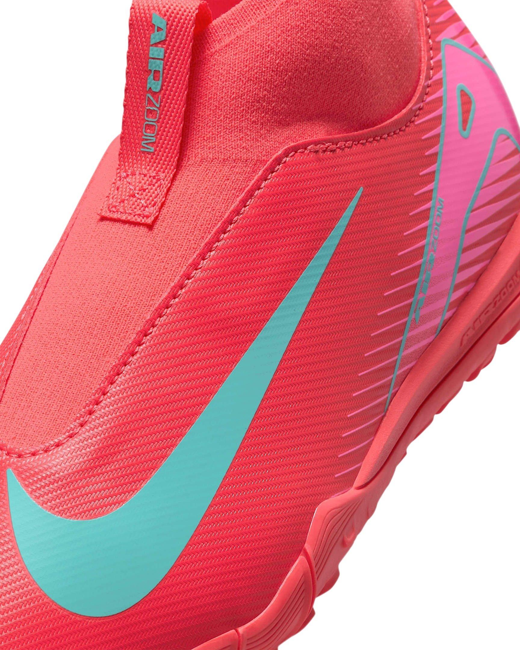 Nike Jr. Mercurial Superfly 10 Academy Turf "Ember Glow/Aurora Green" Grade School Kids' Soccer Shoe