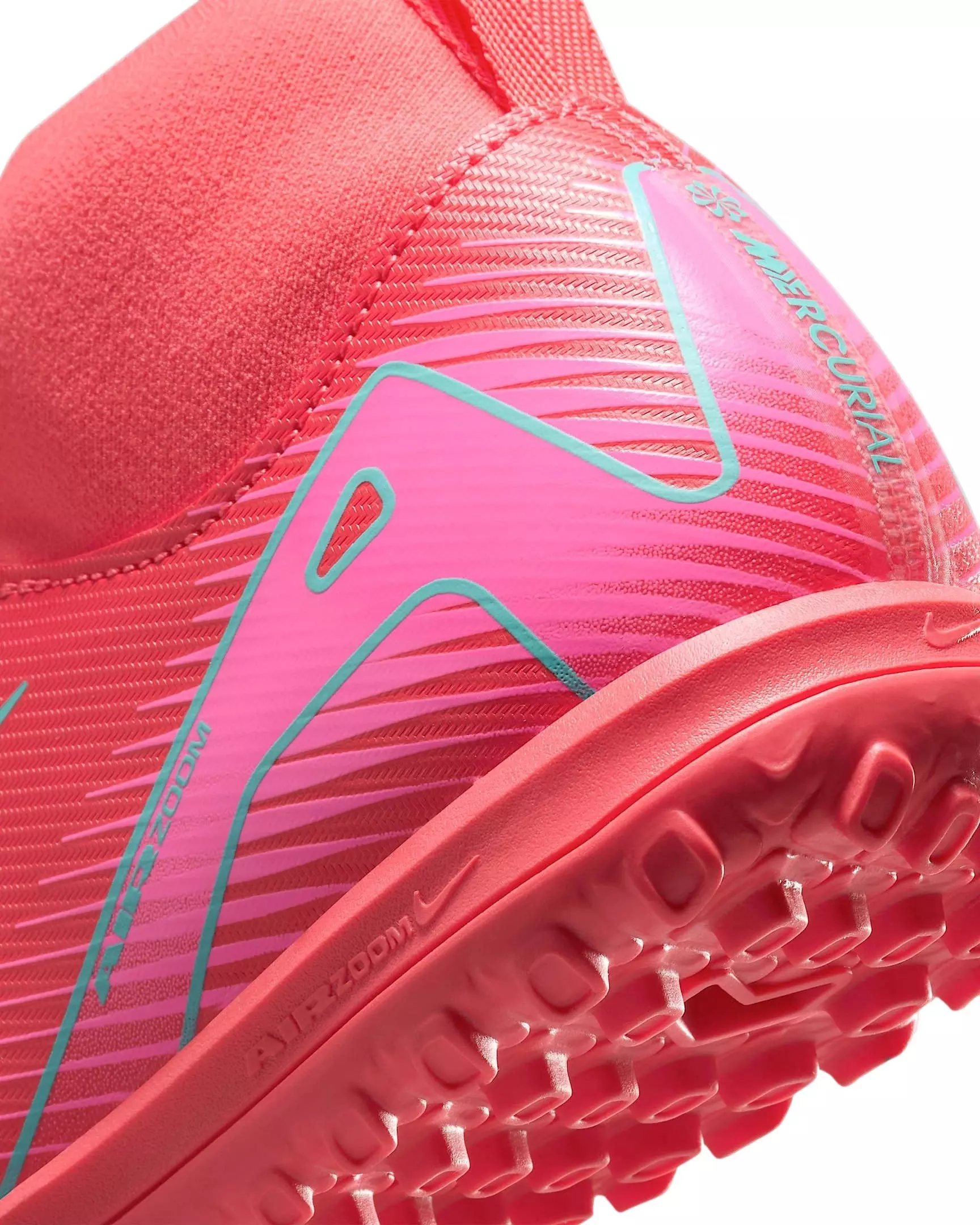 Nike Jr. Mercurial Superfly 10 Academy Turf "Ember Glow/Aurora Green" Grade School Kids' Soccer Shoe - RED/GREEN