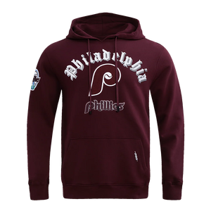 Pro Standard Men's MLB Philadelphia Phillies Old English Pullover Hoodie - Wine - WINE