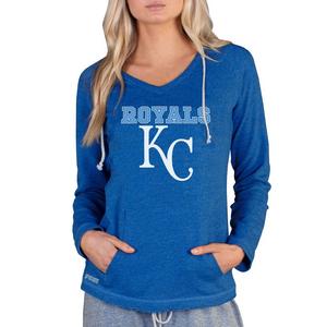 College Concepts Women's Mainstream Terry Long Sleeve Kansas City Royals Hoodie Top -Royal