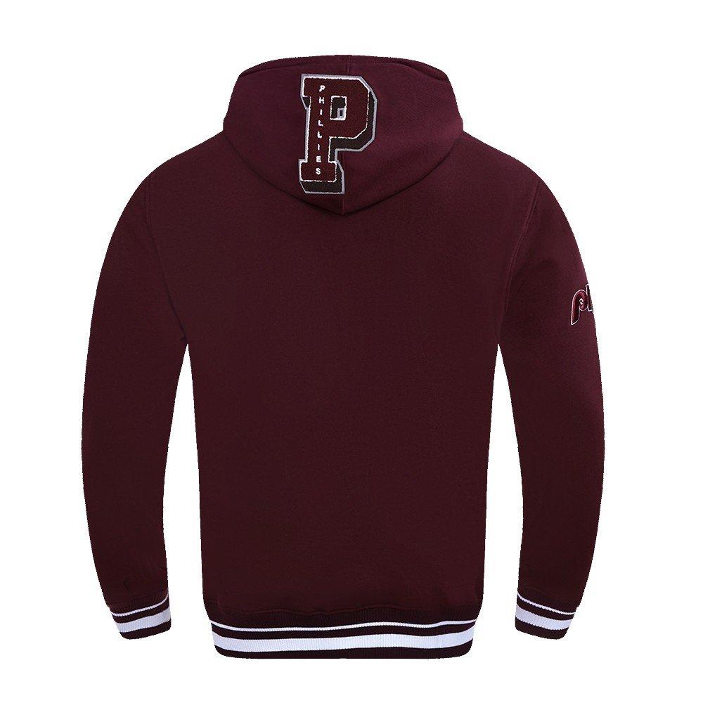 Pro Standard Men's MLB Philadelphia Phillies Retro Mashup Rib Pullover Hoodie - Wine - WINE