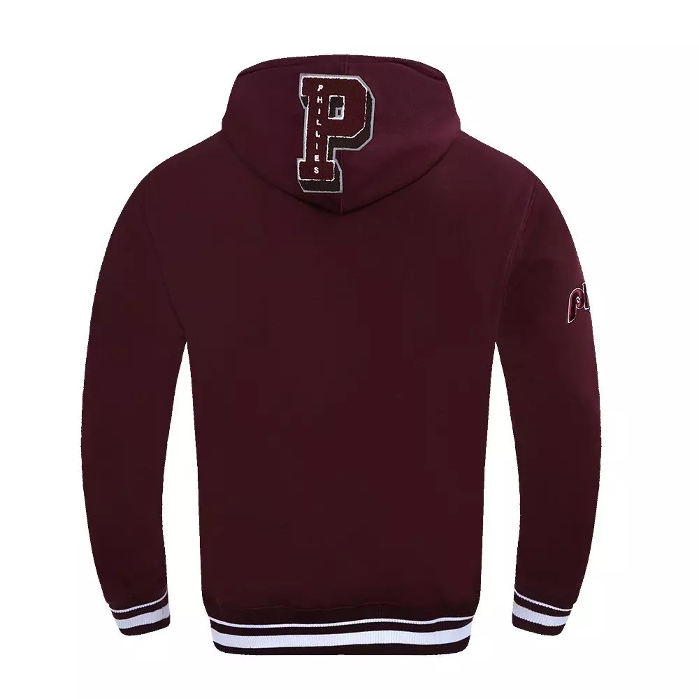 Pro Standard Men's MLB Philadelphia Phillies Retro Mashup Rib Pullover Hoodie - Wine - WINE