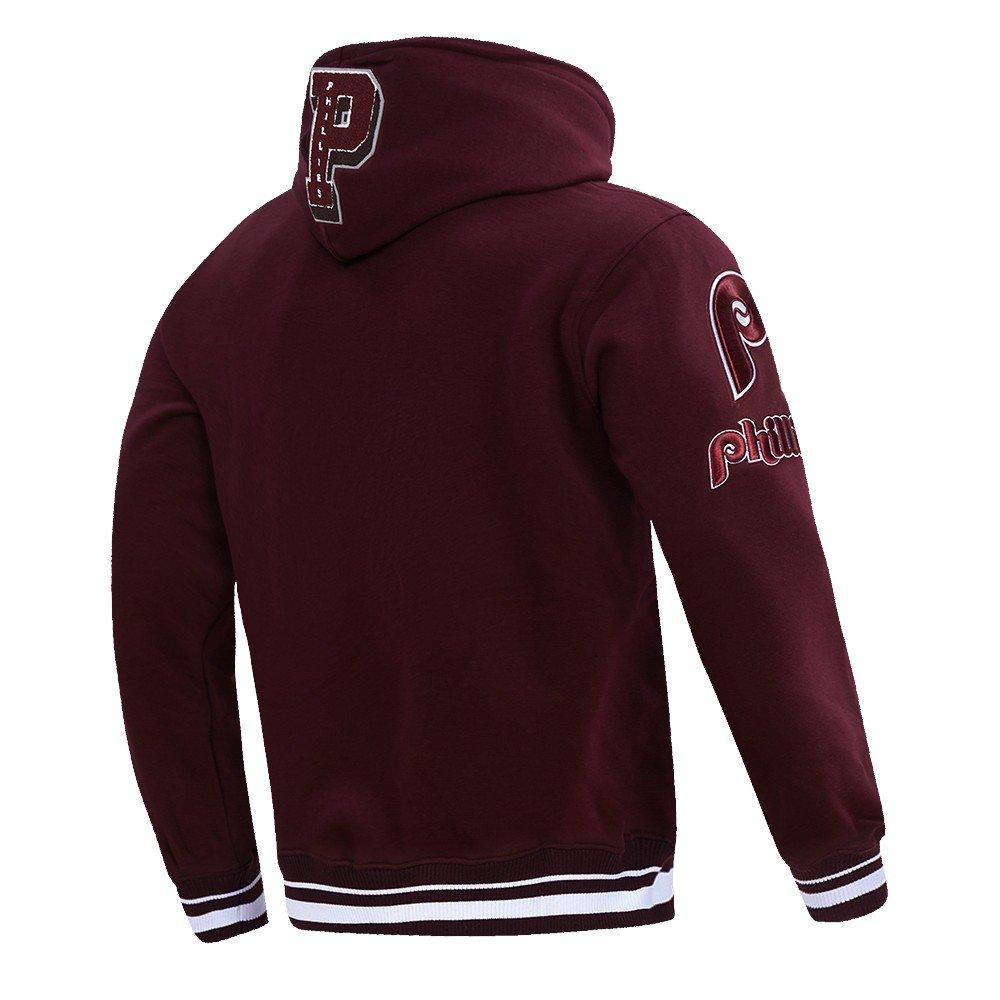 Pro Standard Men's MLB Philadelphia Phillies Retro Mashup Rib Pullover Hoodie - Wine - WINE