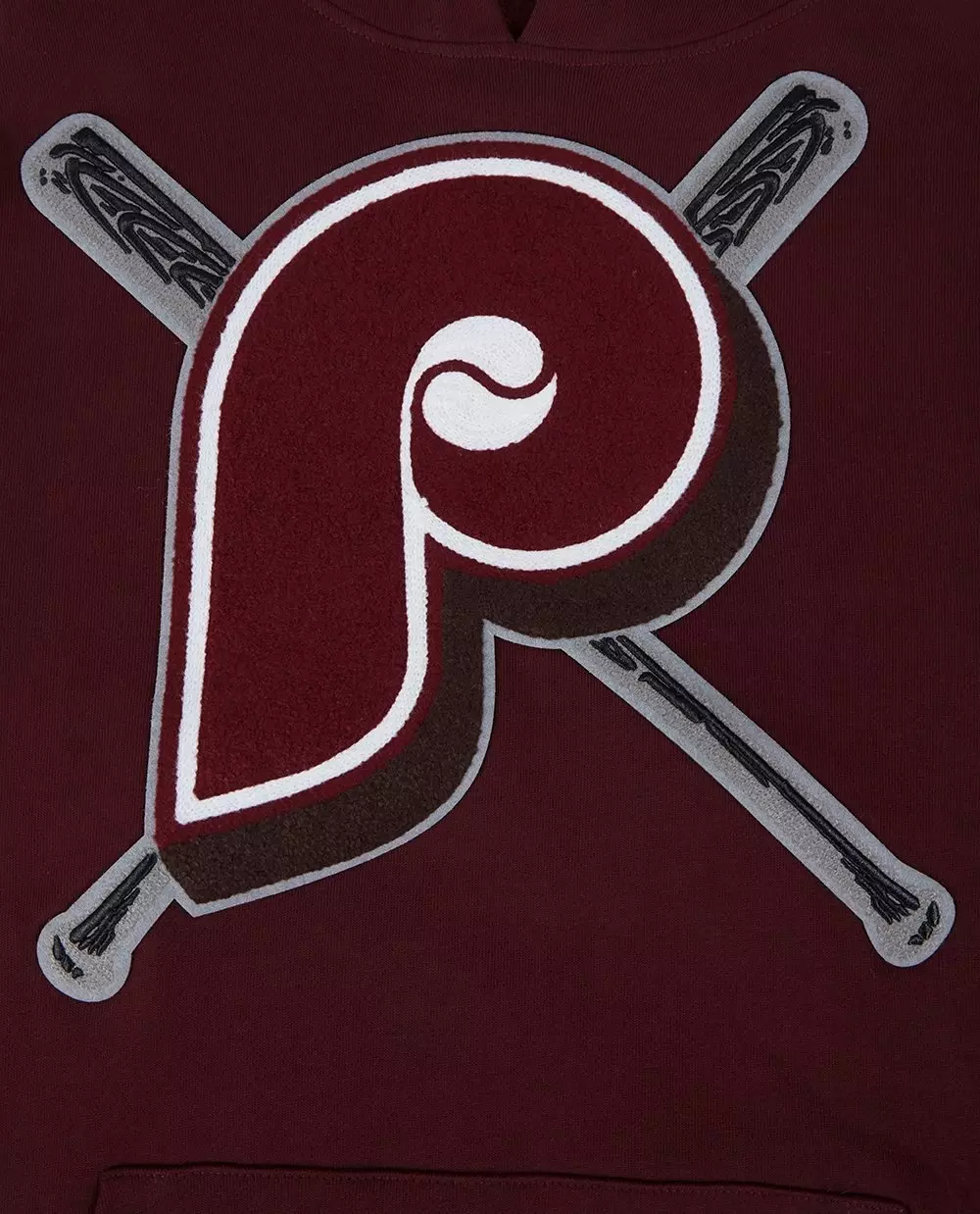 Pro Standard Men's MLB Philadelphia Phillies Retro Mashup Rib Pullover Hoodie - Wine - WINE