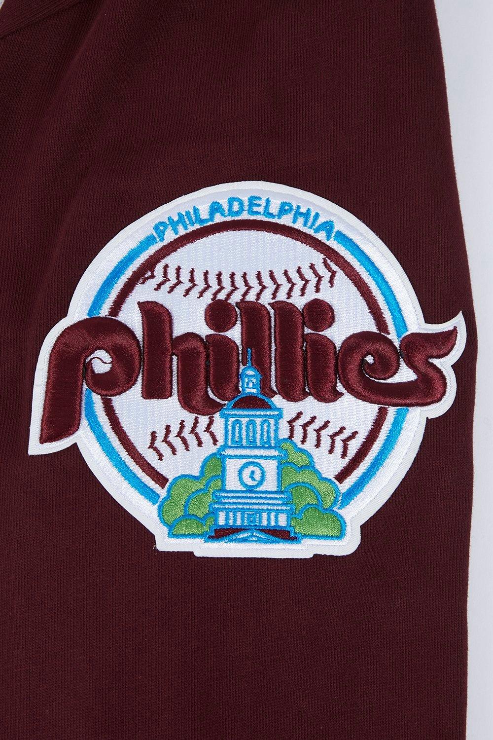 Pro Standard Men's MLB Philadelphia Phillies Retro Mashup Rib Pullover Hoodie - Wine - WINE