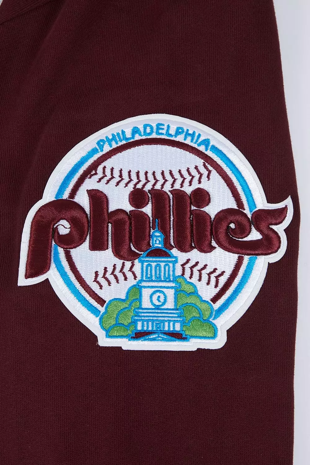 Pro Standard Men's MLB Philadelphia Phillies Retro Mashup Rib Pullover Hoodie - Wine - WINE