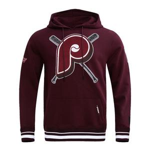 Pro Standard Men's MLB Philadelphia Phillies Retro Mashup Rib Pullover Hoodie - Wine - WINE