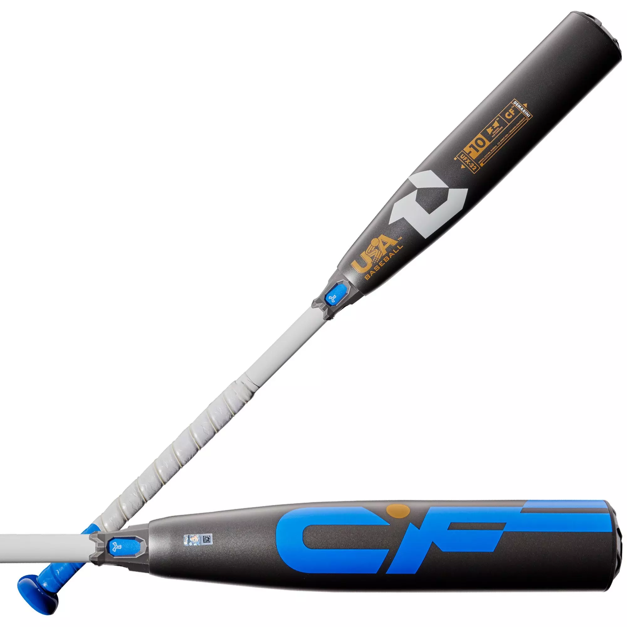 DeMarini CF 2 5/8" USA Baseball Bat 2022 (-10) - Blue/Gold - BLUE/GOLD