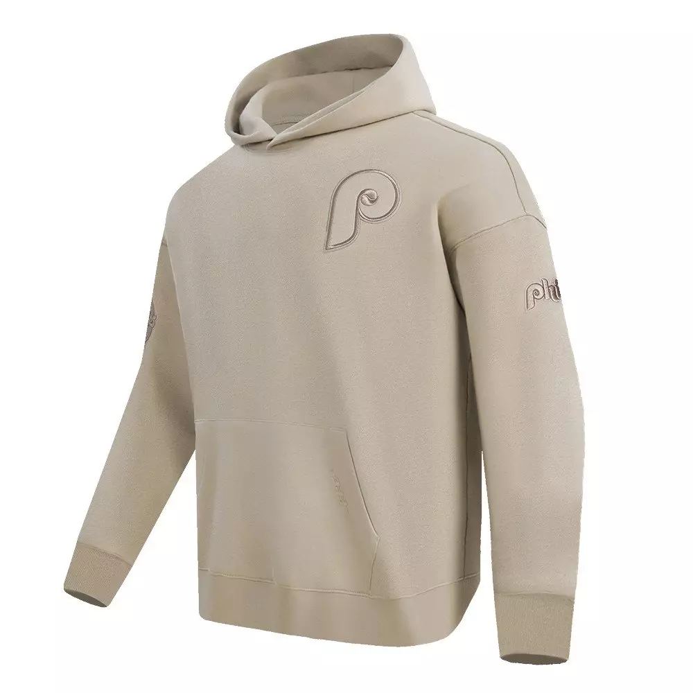 Pro Standard Men's MLB Philadelphia Phillies Neutral Drop Shoulder Pullover Hoodie - Taupe - TAUPE