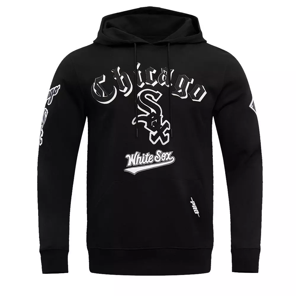 Pro Standard Men's MLB Chicago White Sox Old English Pullover Hoodie - Black - BLACK