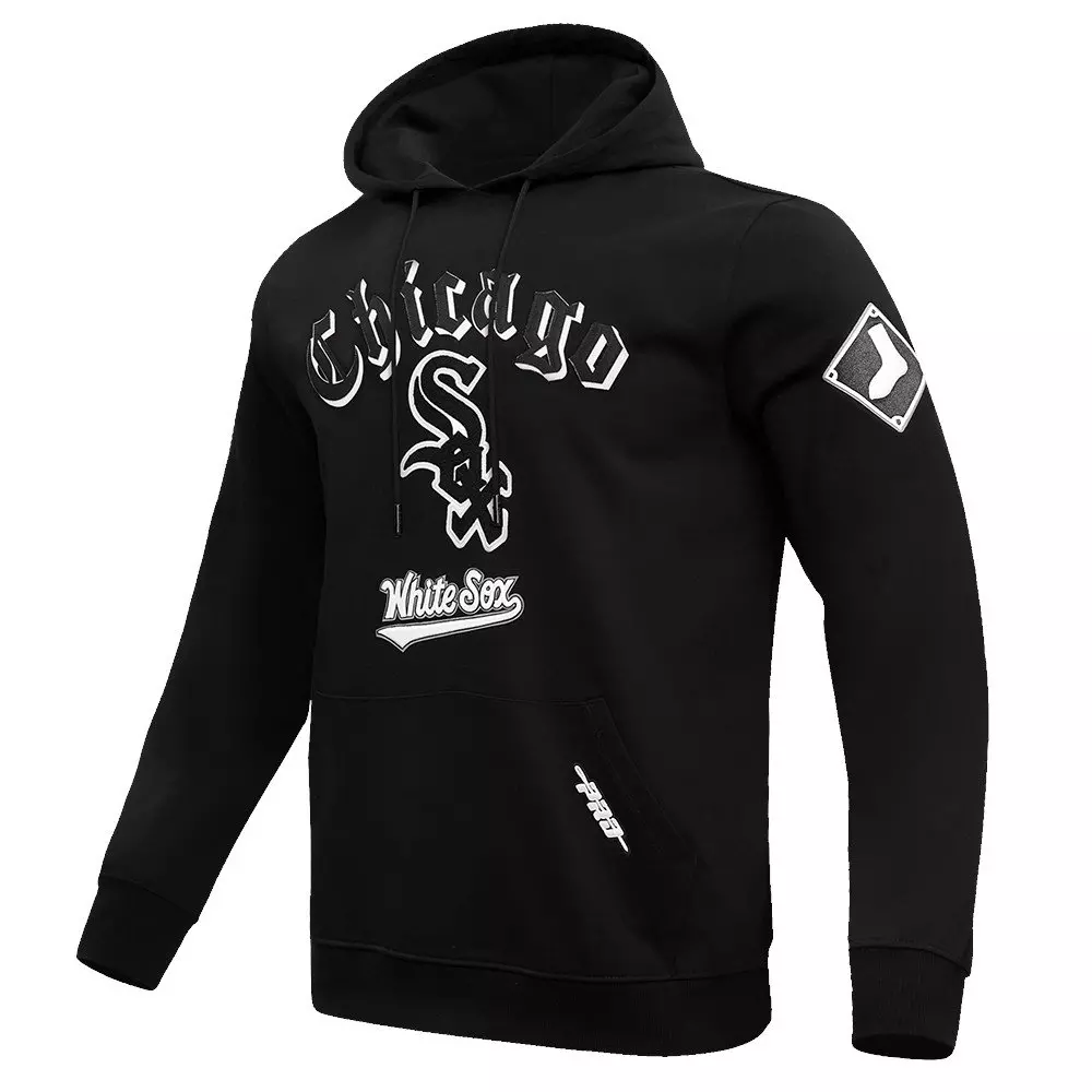 Pro Standard Men's MLB Chicago White Sox Old English Pullover Hoodie - Black - BLACK