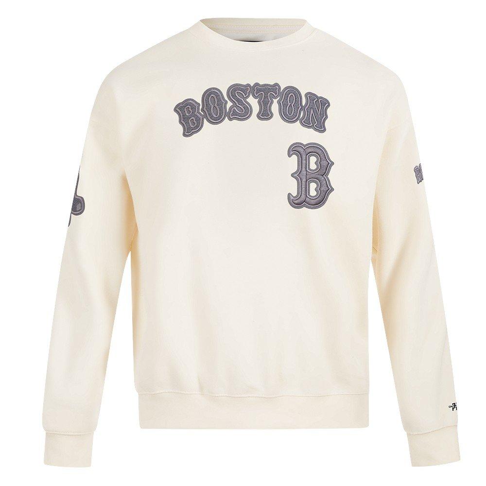 Pro Standard Men's MLB Boston Red Sox Reverse French Terry Drop Shoulder Fleece Crewneck - Eggshell - EGGSHELL