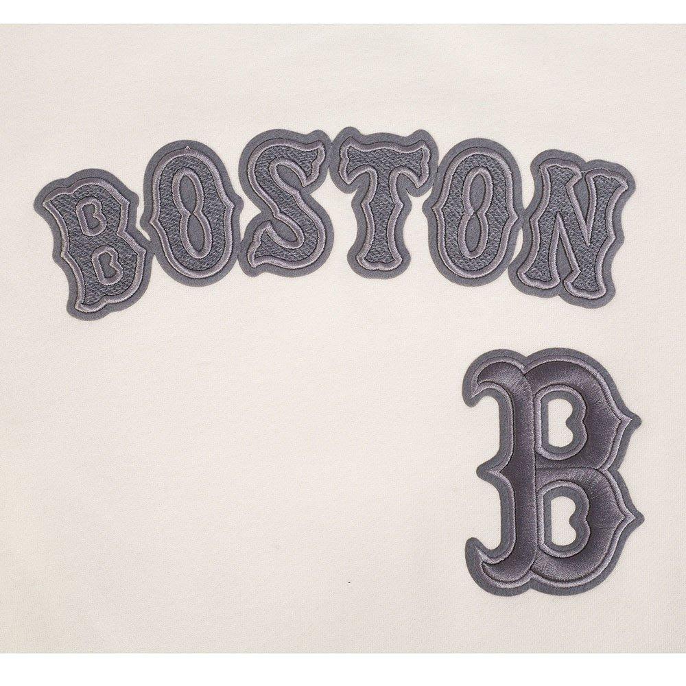 Pro Standard Men's MLB Boston Red Sox Reverse French Terry Drop Shoulder Fleece Crewneck - Eggshell - EGGSHELL