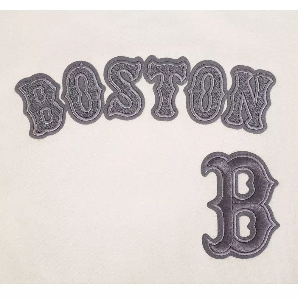 Pro Standard Men's MLB Boston Red Sox Reverse French Terry Drop Shoulder Fleece Crewneck - Eggshell - EGGSHELL