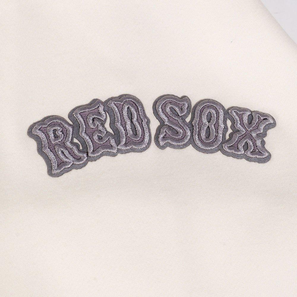 Pro Standard Men's MLB Boston Red Sox Reverse French Terry Drop Shoulder Fleece Crewneck - Eggshell - EGGSHELL