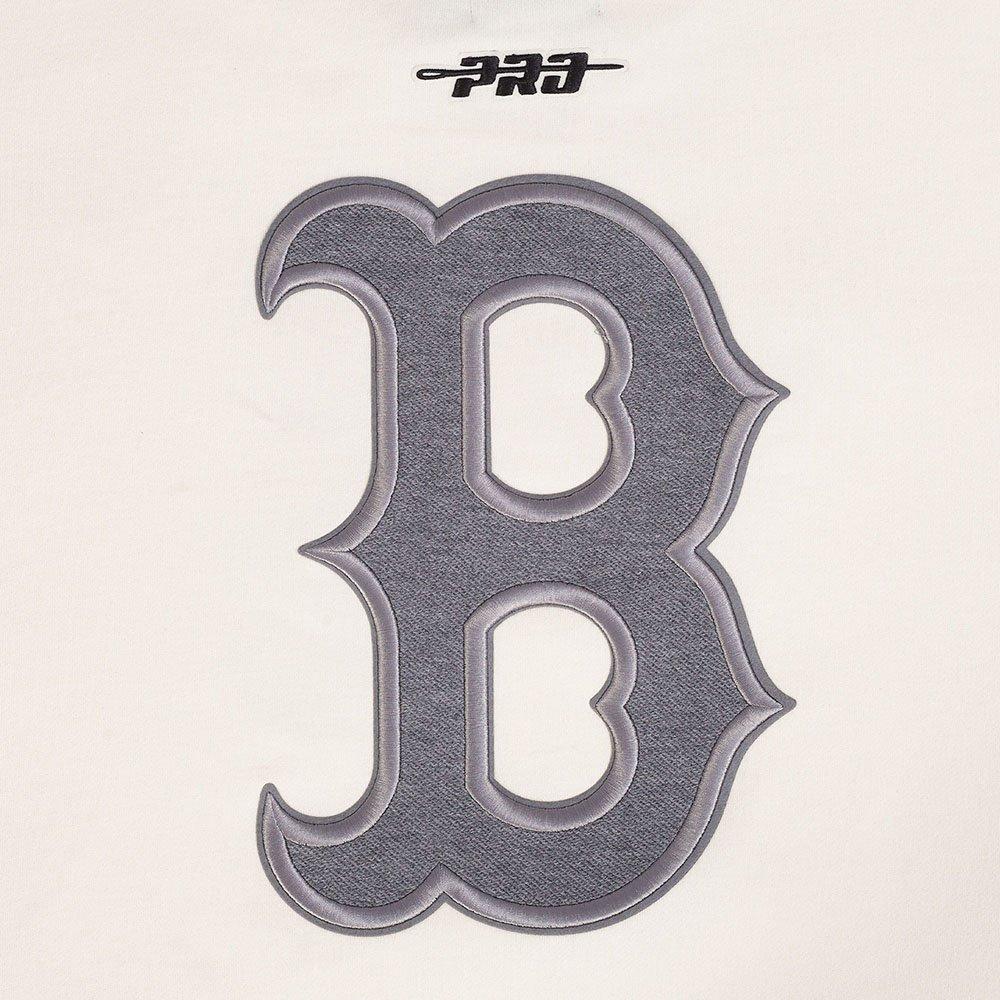 Pro Standard Men's MLB Boston Red Sox Reverse French Terry Drop Shoulder Fleece Crewneck - Eggshell - EGGSHELL
