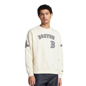 Pro Standard Men's MLB Boston Red Sox Reverse French Terry Drop Shoulder Fleece Crewneck - Eggshell - EGGSHELL