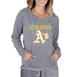 College Concepts Women's Mainstream Terry Long Sleeve Oakland Athletics Hoodie Top -Grey