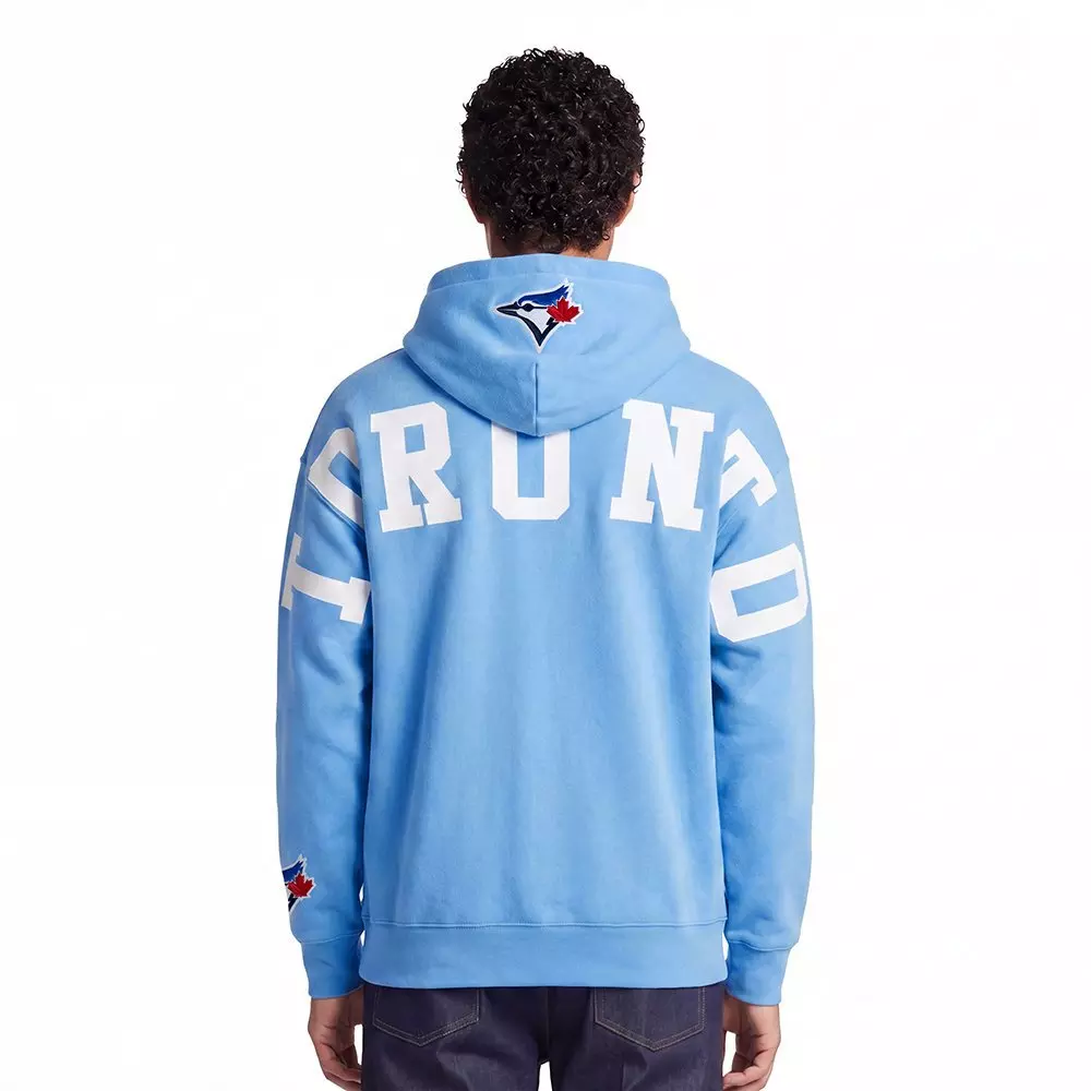 Pro Standard Men's MLB Toronto Blue Jays Wingspan Drop Should Fleece PO Hoodie - Blue - BLUE