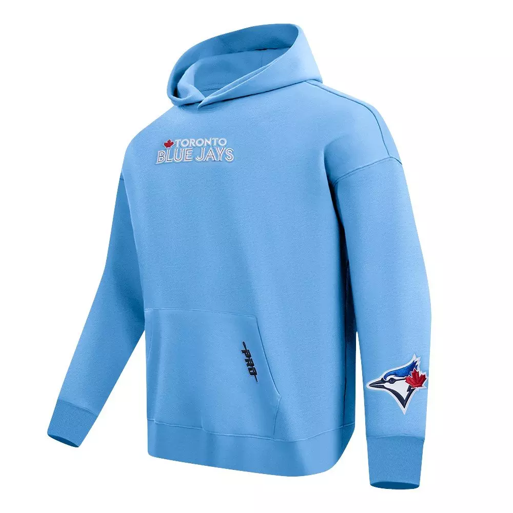 Pro Standard Men's MLB Toronto Blue Jays Wingspan Drop Should Fleece PO Hoodie - Blue - BLUE