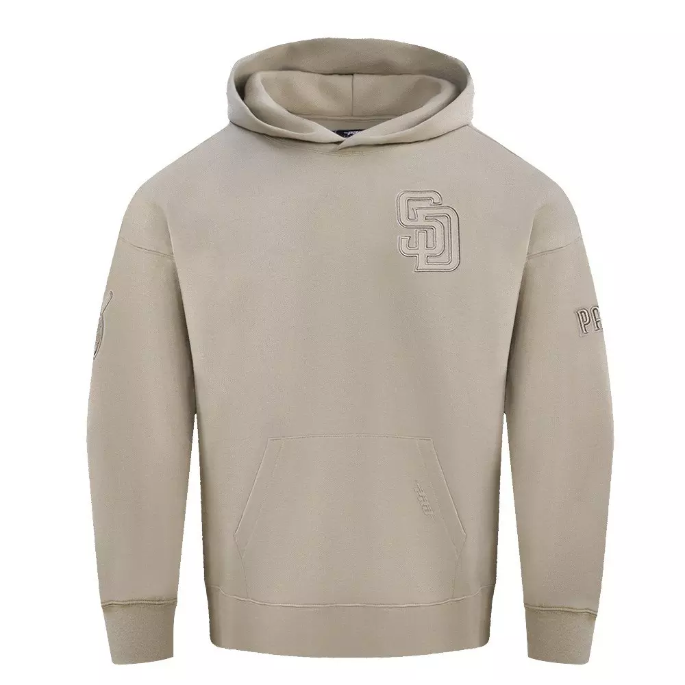 Pro Standard Men's MLB San Diego Padres Neutral Drop Shoulder Pullover Hoodie - Taupe - TAUPE
