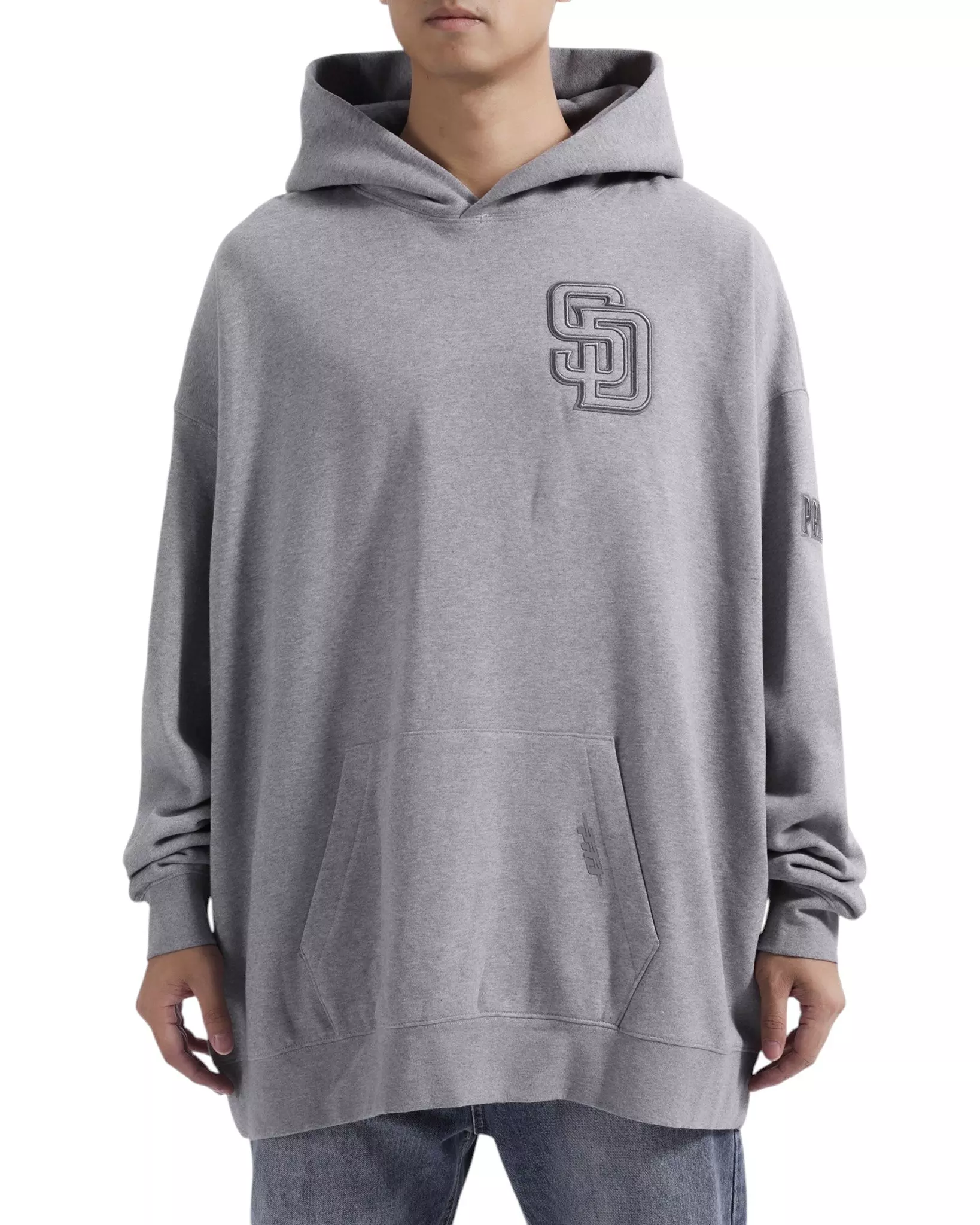Pro Standard Men's MLB San Diego Padres Neutral Drop Shoulder Pullover Hoodie - Dk Grey - DK GREY