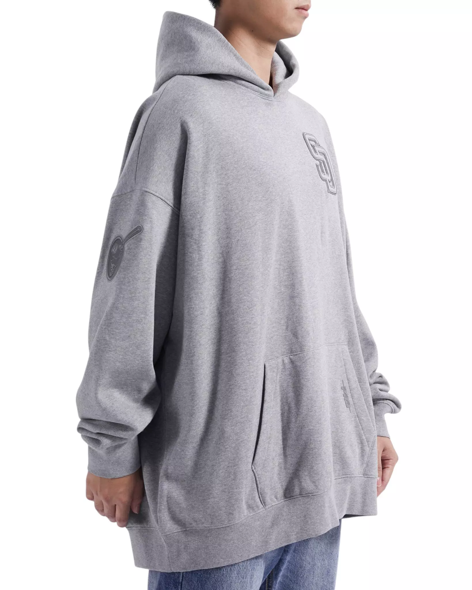 Pro Standard Men's MLB San Diego Padres Neutral Drop Shoulder Pullover Hoodie - Dk Grey - DK GREY