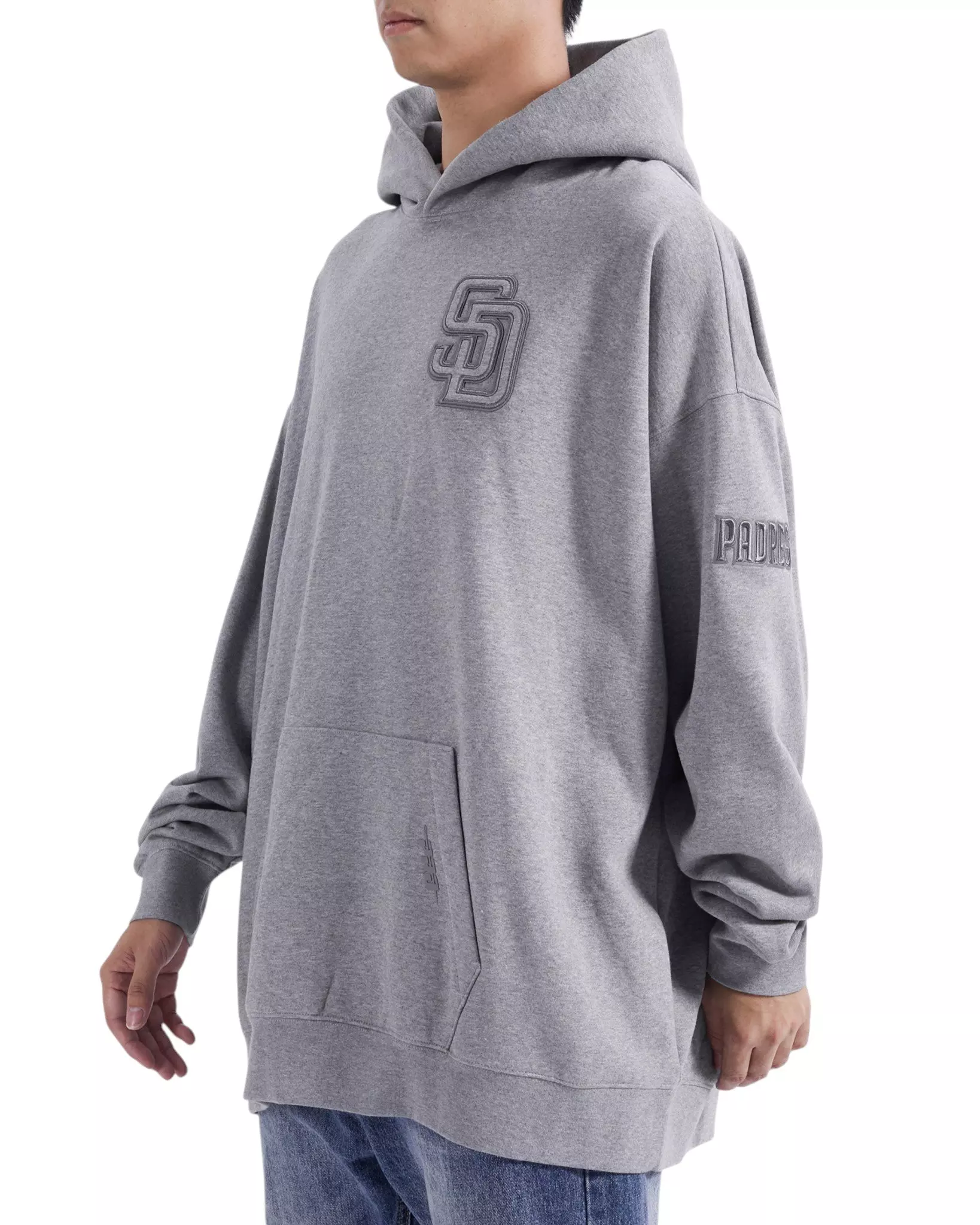 Pro Standard Men's MLB San Diego Padres Neutral Drop Shoulder Pullover Hoodie - Dk Grey - DK GREY