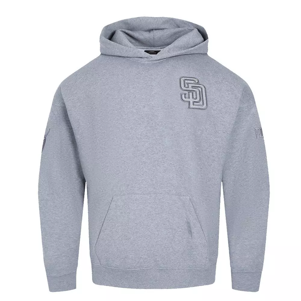 Pro Standard Men's MLB San Diego Padres Neutral Drop Shoulder Pullover Hoodie - Dk Grey - DK GREY