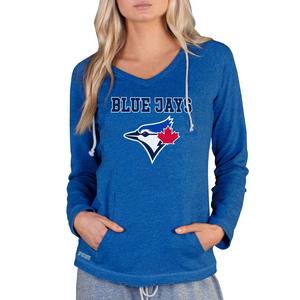 College Concepts Women's Mainstream Terry Long Sleeve Toronto Blue Jays Hoodie Top -Royal