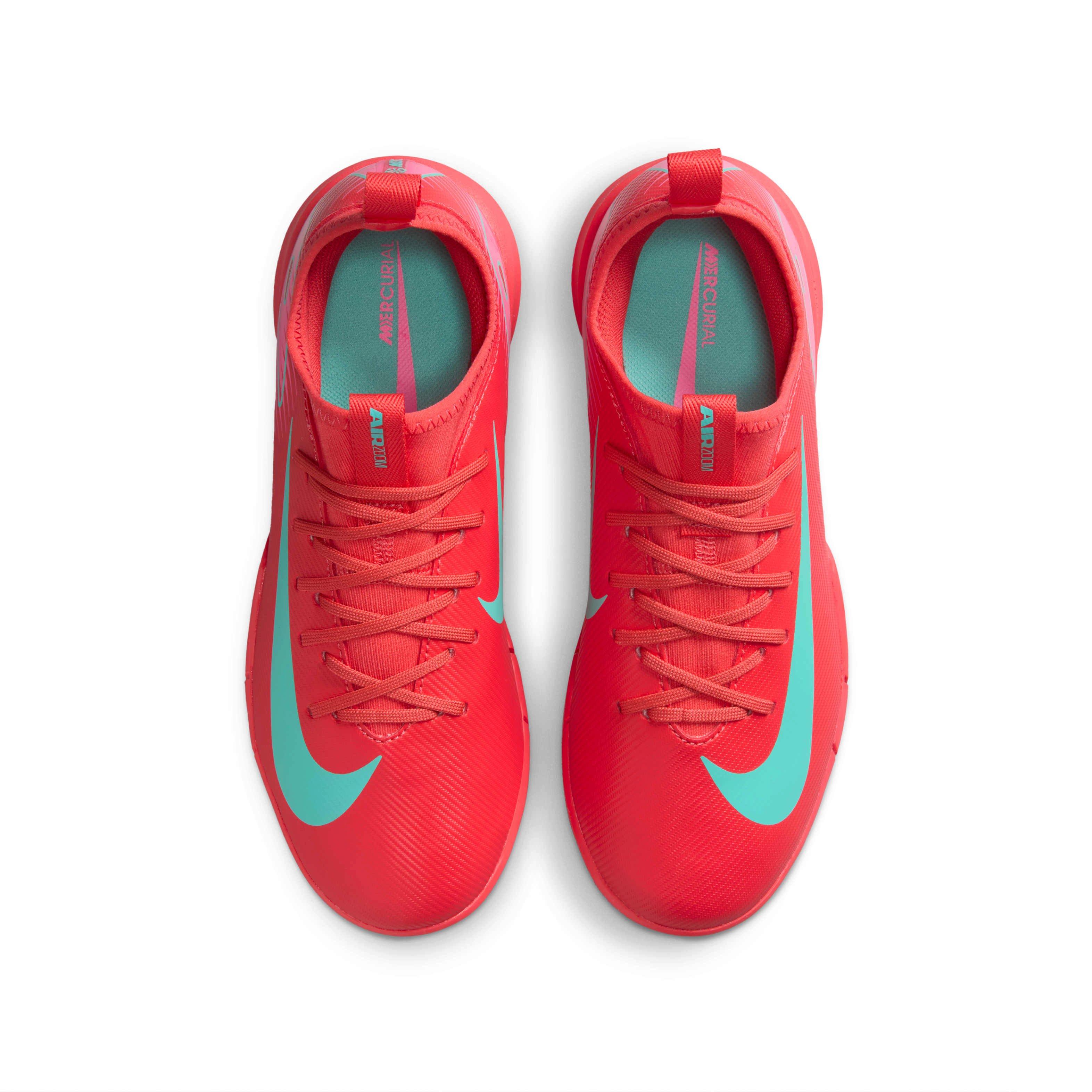 Nike Jr. Mercurial Vapor 16 Academy IC Grade School Kids' "Ember Glow/Aurora Green" Soccer Shoe