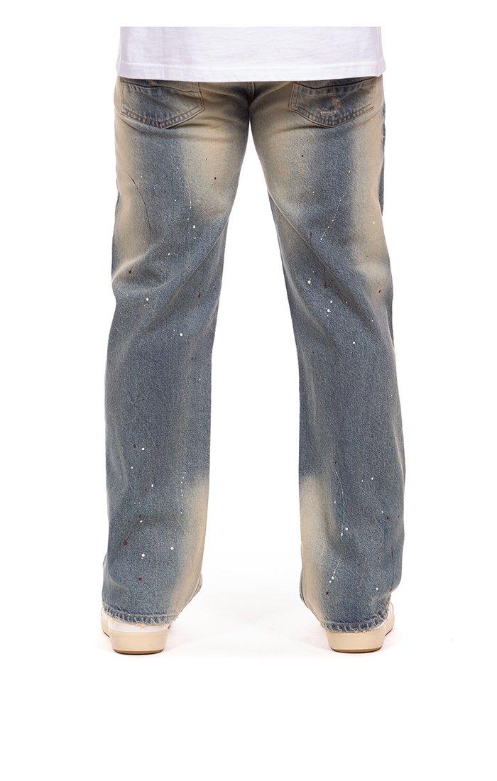 AKOO Men's Artisan Relaxed Fit Grey Wash Denim Jeans - BLUE Thumbnail View 2