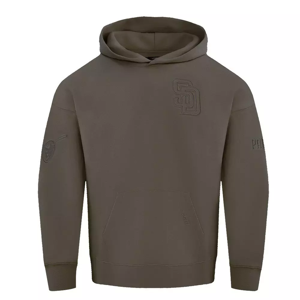 Pro Standard Men's MLB San Diego Padres Neutral Drop Shoulder Pullover Hoodie - Dk Taupe - DK TAUPE