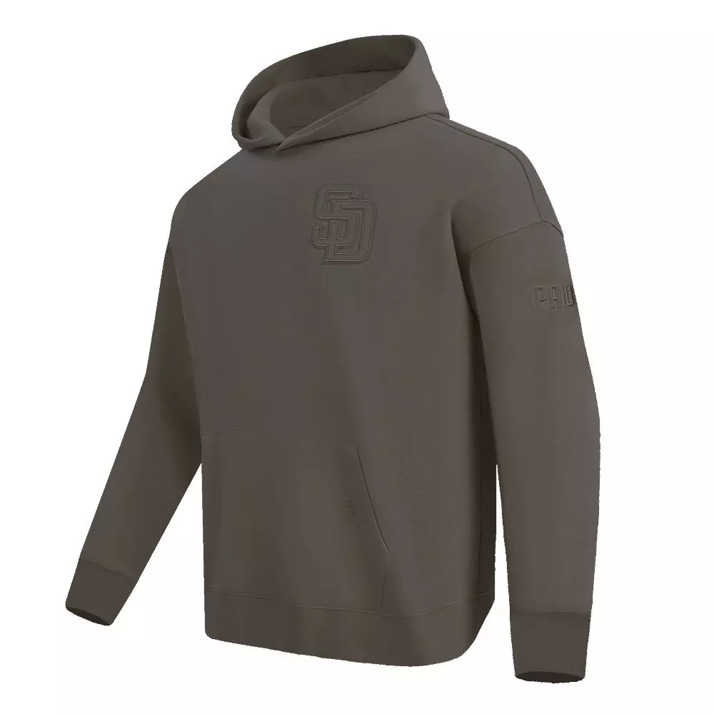 Pro Standard Men's MLB San Diego Padres Neutral Drop Shoulder Pullover Hoodie - Dk Taupe - DK TAUPE