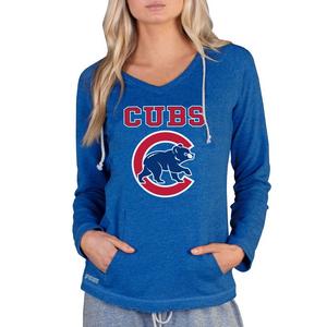 College Concepts Women's Mainstream Terry Long Sleeve Chicago Cubs Hoodie Top -Royal