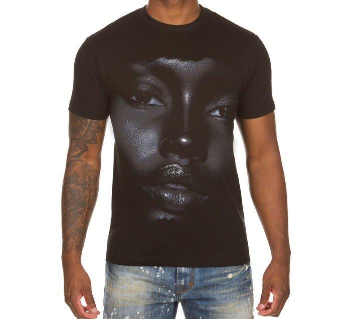 AKOO Men's Look Short Sleeve Knit T-Shirt - BLACK Thumbnail View 1