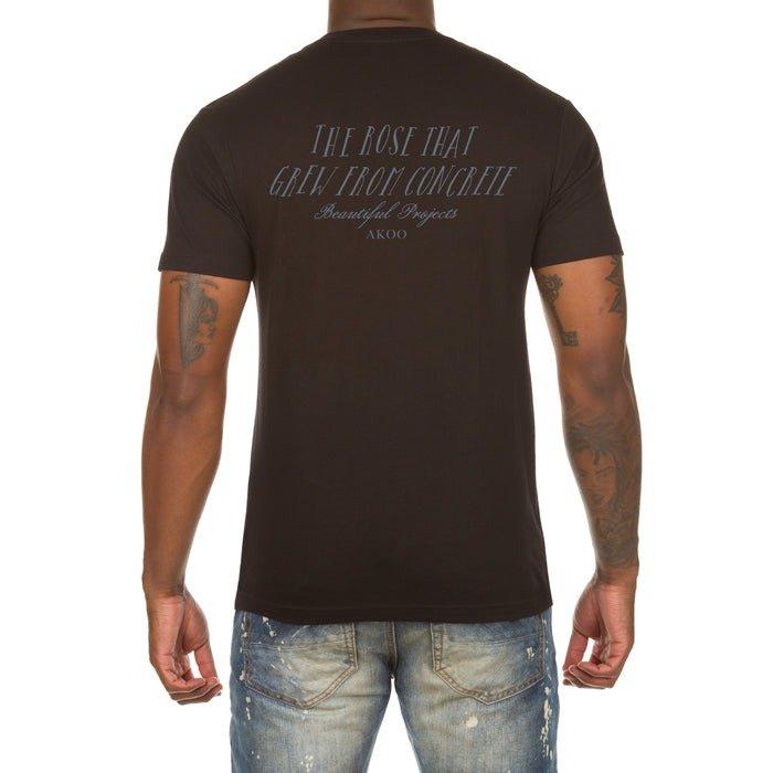 AKOO Men's Look Short Sleeve Knit T-Shirt - BLACK Thumbnail View 2