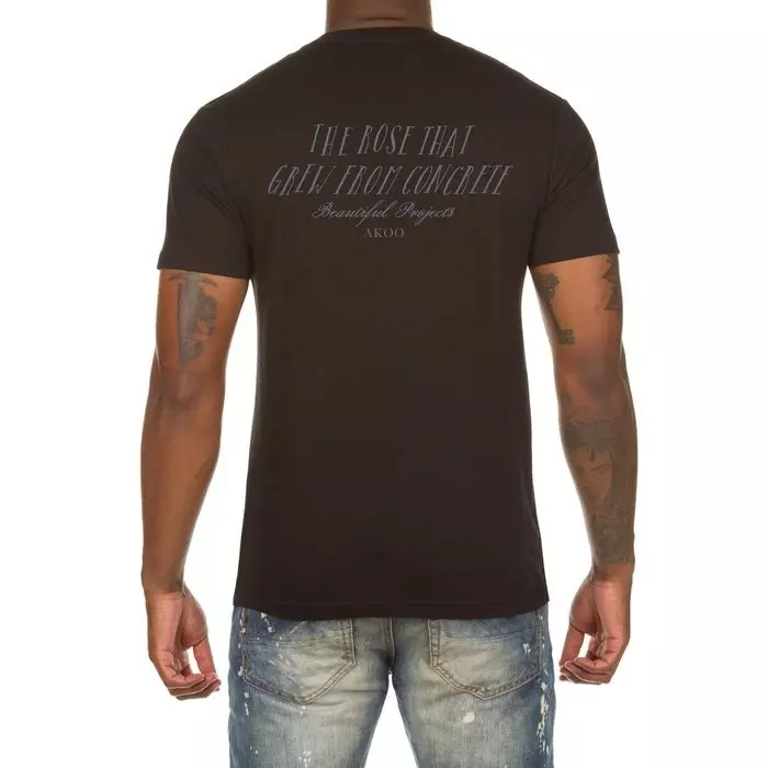 AKOO Men's Look Short Sleeve Knit T-Shirt - BLACK