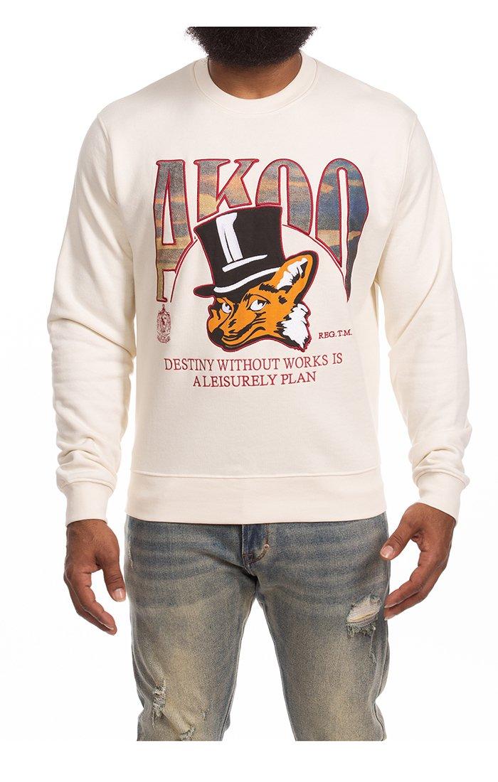 AKOO Men's Slick Fleece Sweatshirt - WHITE Thumbnail View 1