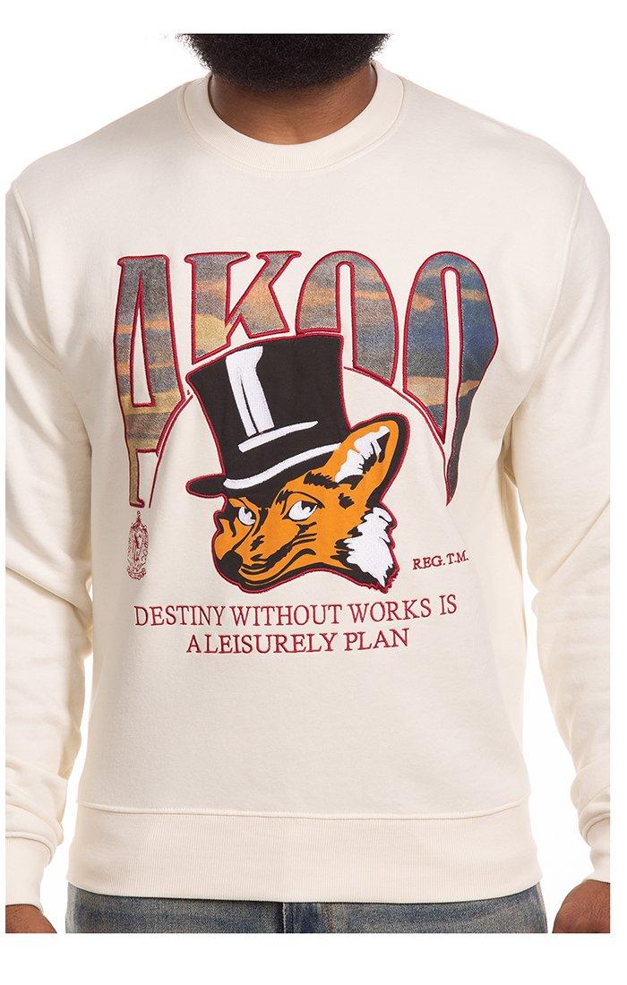 AKOO Men's Slick Fleece Sweatshirt - WHITE Thumbnail View 3