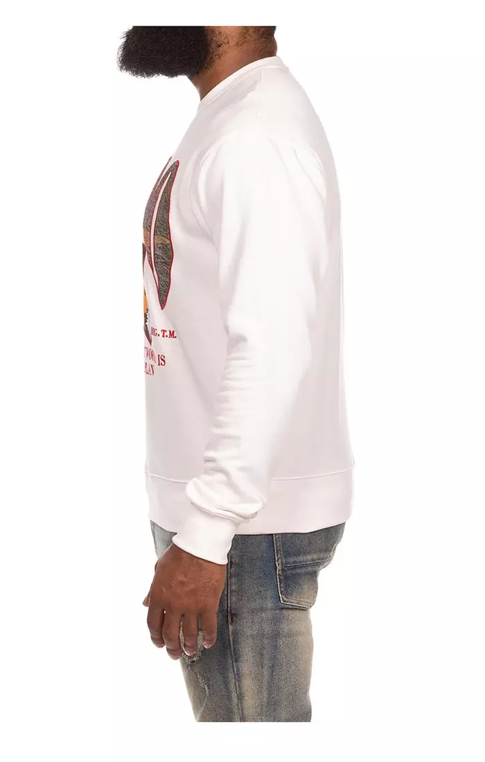 AKOO Men's Slick Fleece Sweatshirt - WHITE