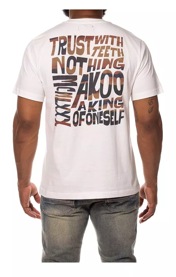 AKOO Men's Dusk Snobby Short Sleeve Knit T-Shirt - WHITE